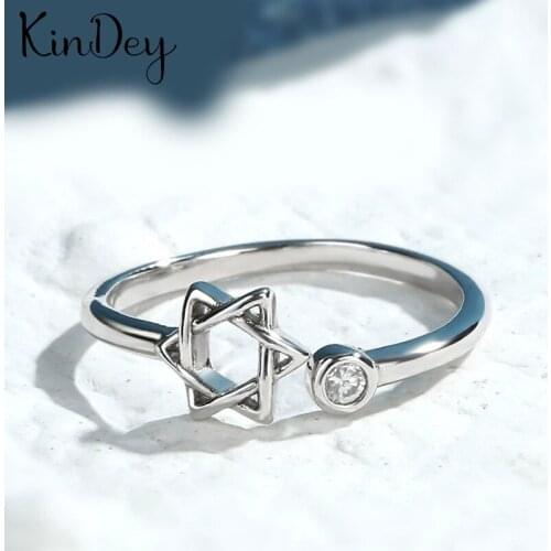 New Hot Gothic Star David Rings For Women Wedding Rings Ladies Accessories Fashion Charm Jewelry Wholesale 2021