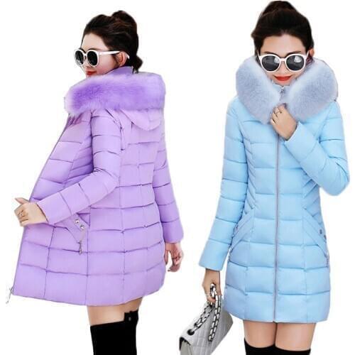 Winter Jacket Coat Women Long Parkas 2020 Fashion Slim Hooded Warm Outwear Faux Fox Fur Cotton Padded abrigos mujer invierno 522