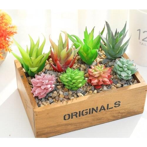 1pc Lovely Artificial Simulation Succulents Bonsai Simulation Succulents Coffee Shop Garden Decoration Placed Potted Fake Plants