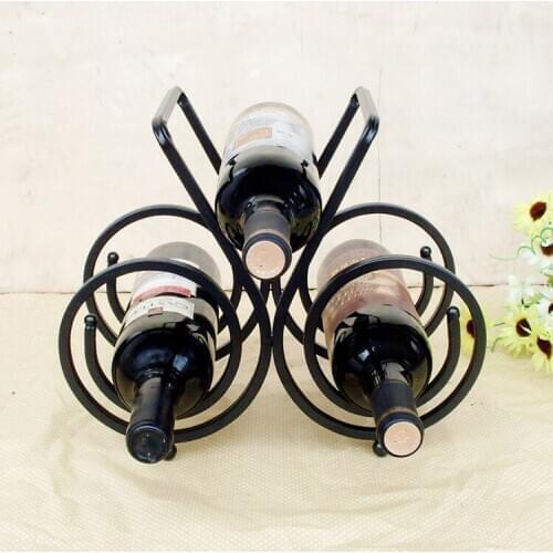 1PC Wine iron wine rack rack three bottles of red wine bottles are Home Furnishing decoration design wine holder KI 2059