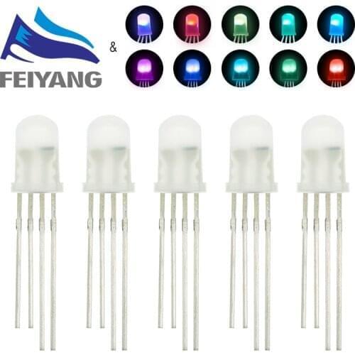 10pcs APA106 F5 5MM F8 8MM RGB LED Chips Integrated (Like WS2812B) Round Hat Full Color LEDs