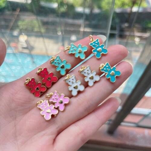 20Pcs Colorful Enamel Animal Shape Pendant, Gold Filled Lovely Charm,Necklace Bracelet Charm Pendant, 10x15mm