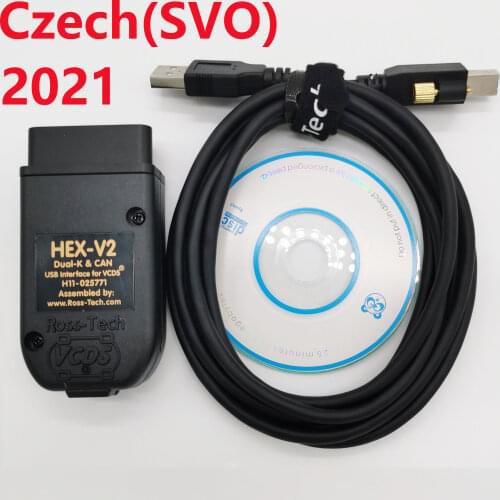 2021 VAG COM 21.3 VAGCOM 21.3 VCDS HEX V2 USB Interface FOR VW AUDI Skoda Seat Unlimited VINs1996-2017 Czech/English OBD Scanner