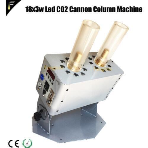 6 Channels Double Cylinder Tube CO2 Jet Machine RGB 3in1 3w*18 LED Spray 8meter Shooter Smoke Co2 Cannon Device With 6m Hose