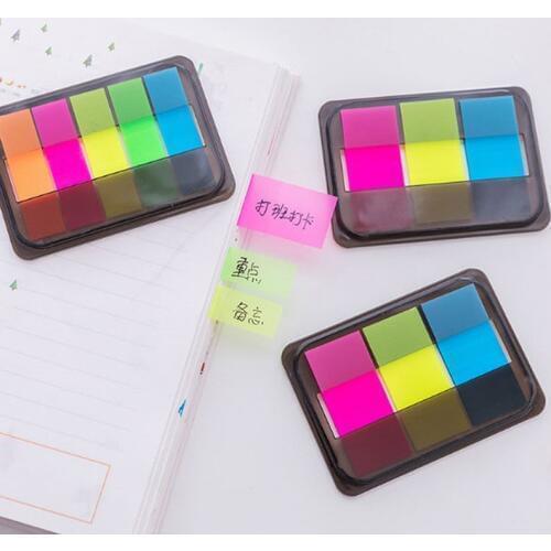 60/100PCS Fluorescence Sticky Notes Memo Flags Bookmark Marker Tab Sticker
