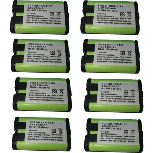 8PCS/Lot High Quality 3.6V 800mAh Cordless Phone Battery for Panasonic HHR-P107 HHRP107 HHRP107A/1B