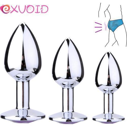EXVOID Anal Plug Stainless Steel Prostate Cool Smooth Butt Plug for Beginner Anal Sex Toys for Men and Gay Adult Products S M L