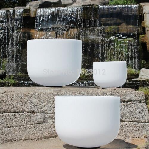 Size 7" 9" 11" 13" 4pcs chakra frosted crystal singing bowls