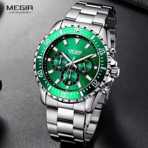 MEGIR Watch Men Fashion Sport Quartz Clock Mens Watches Top Brand Luxury Steel Business Waterproof Watch Relogio Masculino