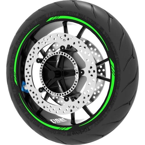 Fluorescent Green Sharp Rim Tape Wheel Stripes Decals Sticker CinarExtreme
