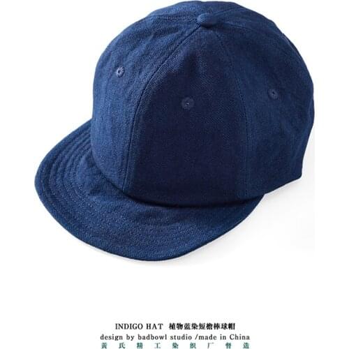 Badbowl Retro Plant Indigo Hats Men Blue Dyeing Adjustable Sun Hat Women Teens Vintage Casual Unisex Four Seasons Baseball Caps