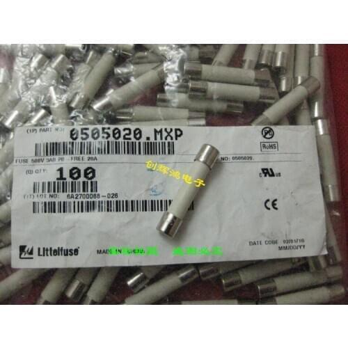 10~100pcs 0505020.MXP 20A 500V 6*30 6X32 New Lite ceramic fuse tube LF 20A/500VP