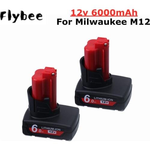 6.0Ah 12V Power Tool Li-ion Battery for Milwaukee M12 C12 XC 48-11-2440 48-11-2402 48-11-2411 48-11-2401 Replacement Battery