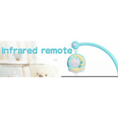 Baby Crib Remote Mobiles Rattles Music Educational Toys Rotating Bed Bell Nightlight Rotation Carousel Cots 0-12 Months Newborns