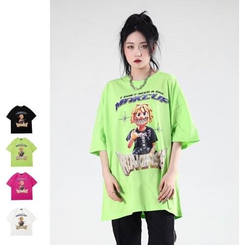 2021 Hip-hop High-quality Harajuku Fashion Brand Couple Men And Women Short-sleeved T-shirt Loose Oversized Cotton T-shirt