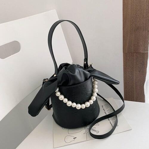 Fashion small bucket bag ladies shoulder bag casual messenger bag mini small handbag solid color small bag mobile phone bag