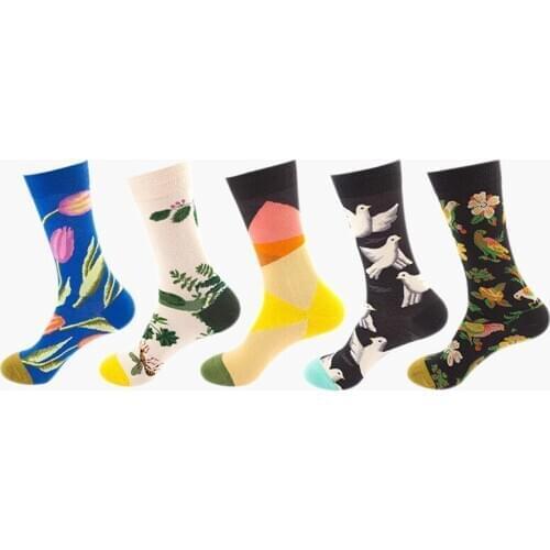 Fashion Autumn Winter Sky Cycling Running Soccer Football Socks Mens Cotton Medium Length Socks Calcetines Ciclismo Meia Socks