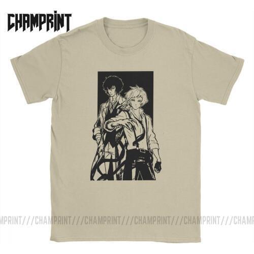 Bungou Stray Dogs T-Shirt for Men Round Collar Cotton T Shirts Bungo Anime Bsd Dazai Manga Short Sleeve Tee Shirt Plus Size