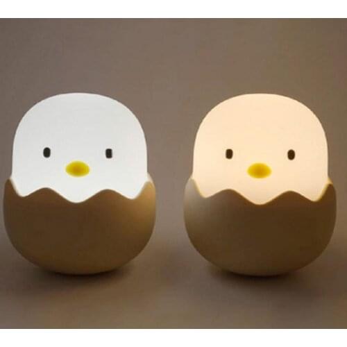 Soft Silicone Kids Chick Night Light Adjustable Baby Night Light with Touch Sensor Cute Creative Egg Shell Baby Night Lamp
