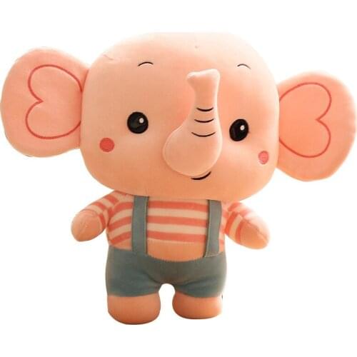 20-70cm New Female Elephant in Dress Stuffed Plush Toy Male Elephant Dolls with Shirts Girls Gift Soft Toys Baby Animals Pants