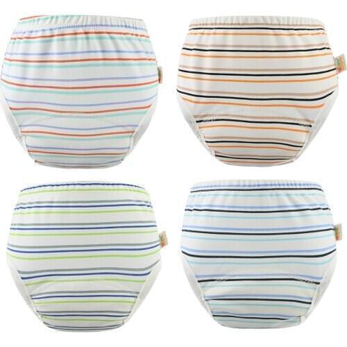 Newest Baby Training Pants 5pcs/Pack 100% Cotton Pants Potty Trainers Neutral Stripe Underwear Baby Diapers