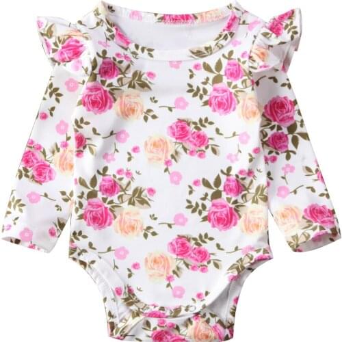 Newborn Baby Girls Floral Outfits Kids Bodysuit Playsuit Clothes Sunsuit