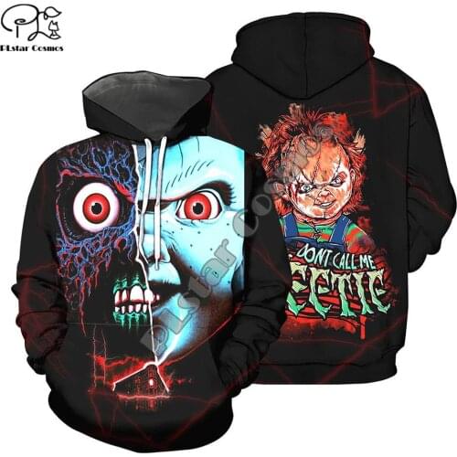 PLstar Cosmos Halloween Chucky Horror 3D printed Men for Women Hoodies Funny Pullover Harajuku zipper hoodies drop shipping 03