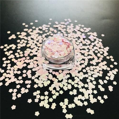 PrettyG 1 Box 3MM Flower Shape Pearl Iridescent Glitter Nails Art Decoration Body Glitter Tattoo Makeup Accessories