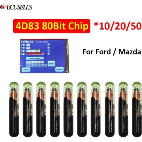 10/20/50Pcs 4D83 80Bit Glass Chip ( Glass Tube ) Blank Transpnder Car Key Chip ( Aftermarket ) for Ford / for Mazda