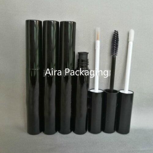 10ML Plastic Empty Black Mascara Tube Cosmetic Lip Gloss Containers DIY Black Eyeliner Refillable Bottle 10/30/50pcs