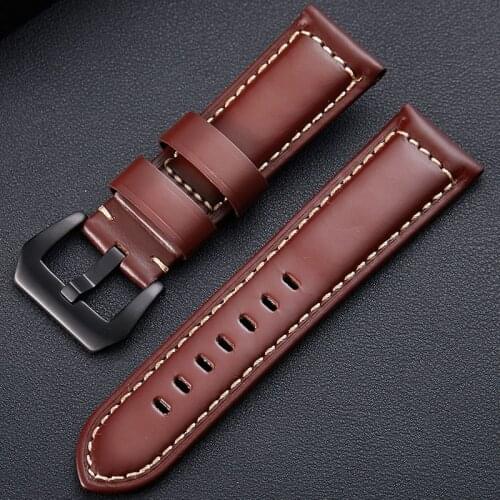 Handmade Genuine Leather Watchbands Men Women Bracelet 20 22 24 26mm VINTAGE Watch Band Strap Wiht PVD Buckle