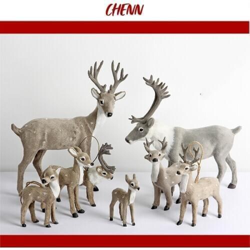 Christmas Standing Deer Model Reindeer Elk Doll Kids Children Toy Home Decorations Christmas gift fl11