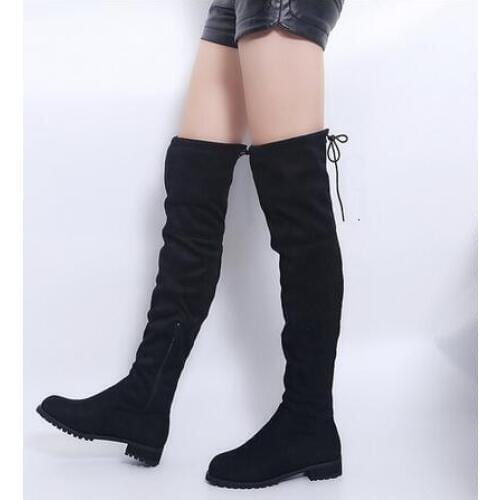 Thigh high boots 3 color ladies winter boots ladies over the knee boots fashion flat shoes 2020 new boots 43