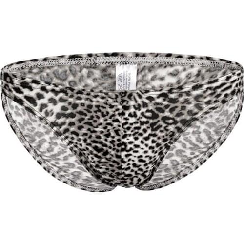 Mens Briefs Sexy Low Rise Soft Leopard Print Underwear Mens Hot Hips Underpants Sexy Undies Men U Convex Pouch Brief