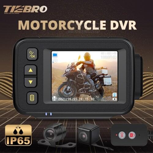 TIEBRO 2" Screen Motorcycle Camera 720P HD Front Rear View Driving Recorder DVR Dash Cam Full Body IP65 Waterproof Recorder Box