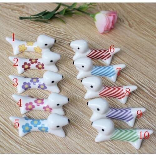 Cherry Blossom Puppy Stripe Puppy Chopstick Frame Penholder Ceramic Arrangement