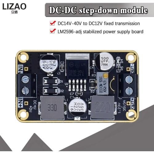 High quality DC-DC adjustable step-down power supply module LM2596-ADJ DC 4V-40V to 1.23-35V 3A regulator