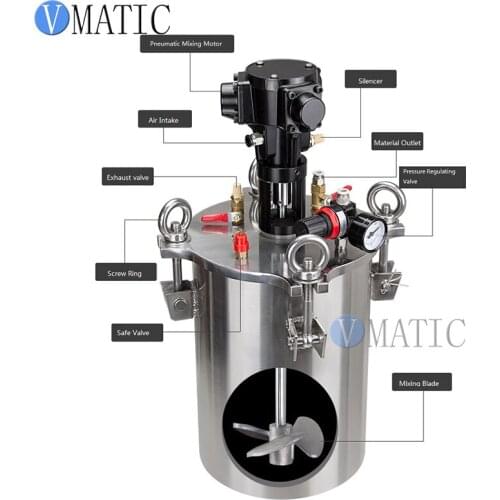 High Quality Glue Liquid Dispensing Pneumatic Mixing Stainless Steel Air Pressure Tank Container
