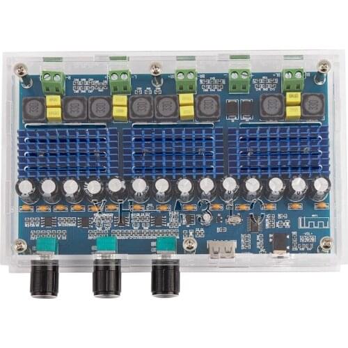 XH-A310 Bluetooth 5.0 TPA3116 D2 Digital Power Stereo Amplifier Board 4 Channels 50Wx2+100Wx2 Dual Bass Subwoofer AMP Module