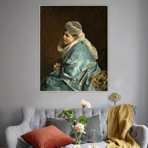 Woman of constantinople by Jean Leon Gerome Canvas Art Oil Decorative Painting Aesthetic Picture Wall Decor Home Decoration
