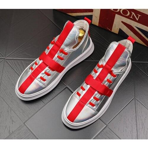 Gold Hip hop shoes for men fashion high tops punk Sneakers men Casual shoes flats chaussure homme