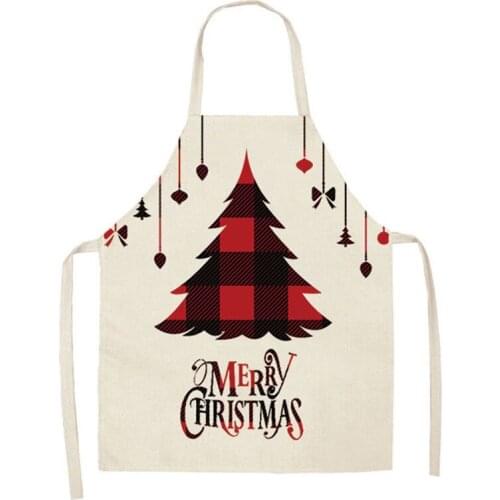 1Pcs Red Christmas Aprons Adult Santa Claus Aprons Women and Men Dinner Party Decor Home Kitchen Cooking Baking Cleaning Apron