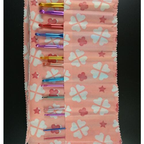 14pcs Multi Colour Aluminum Crochet Hooks Yarn Knitting Needles Set Kit Wholesale Crochet Hook Handworking Tools Embroidery