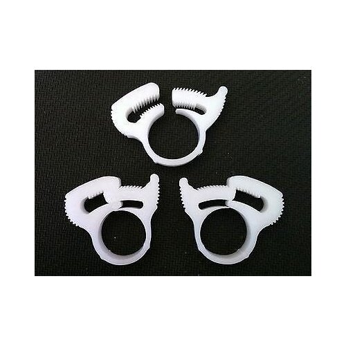 20pcs Nylon Platic White Fuel Hose Cable Wire Tube Clamps Clips For 7.6-8.5mm OD