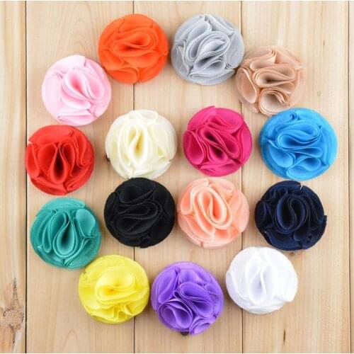 30pcs/lot Multi-Layers Chiffon Flowers For Kid Girls Hair Bow without Clip Dress Flowers Decoration CH100065