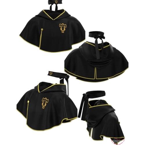 Anime Cosplay Black Clover Asta Cloak Anime Headband Anime Cosplay Costume Halloween Costume Anime Party Cosplay Prop