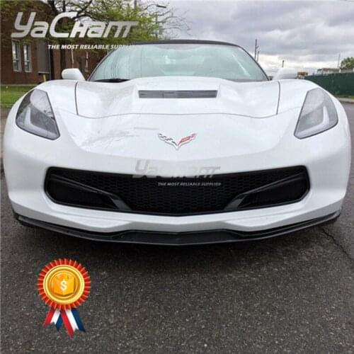 Car-Styling Carbon Fiber Front Bumper Lip Fit For 2014-2019 Corvette C7 Z06-Stage1-Style Front Splitter Lip