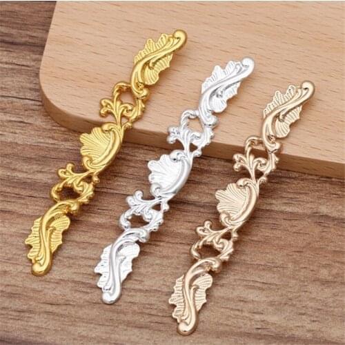 SIXTY TOWFISH 10 Pieces 7*78mm DIY Jewelry Accessories Handmade Materials Charms Brass Flower Filigree Flower Slice