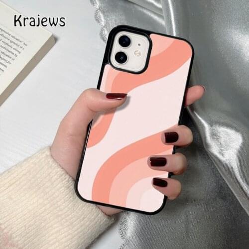Krajews coral wavy coque Phone Case for iPhone 12 mini 5 6S 7 8 PLUS X XS XR 11 PRO MAX SE 2020 Back Cover Funda Shell