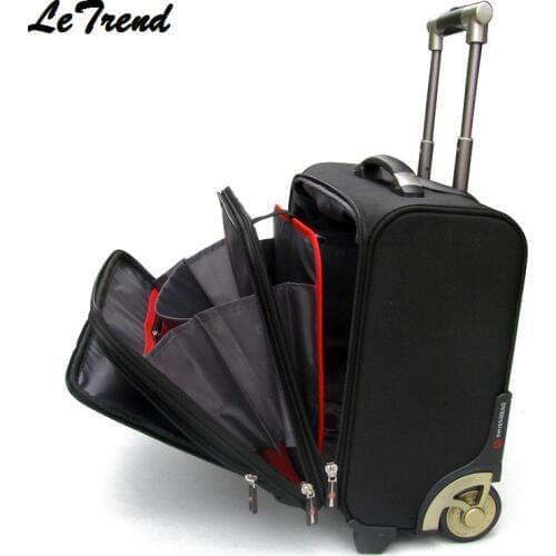 New Business Multifunction Boarding Suitcase Travel Oxford Rolling Luggage Casters 16/18 inch Men Large Capacity Travel Luggage
